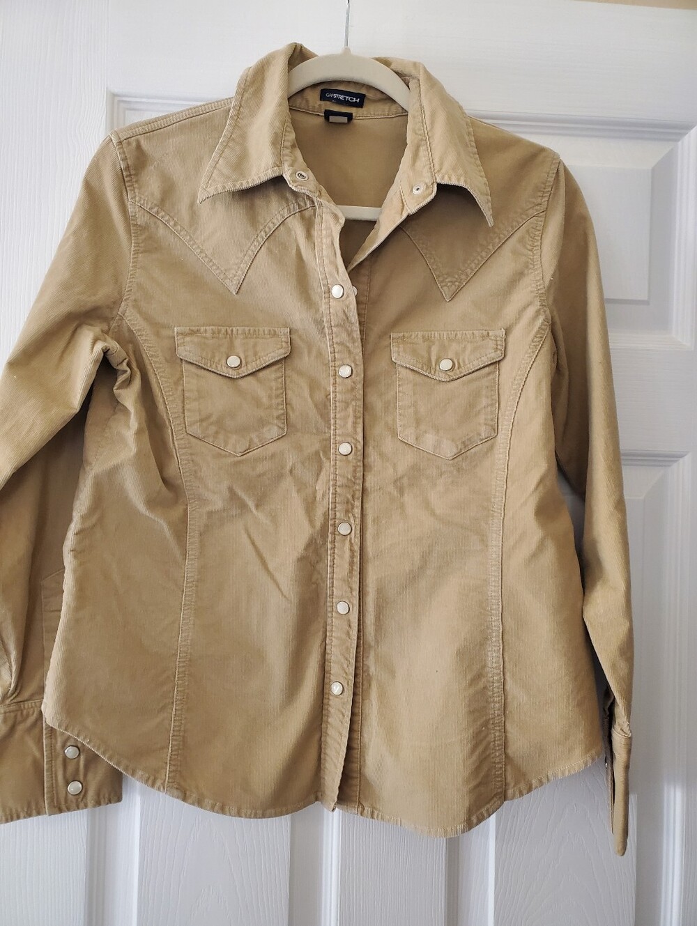 Vintage Gap Corduroy Western Shirt - Tan- Size Medium